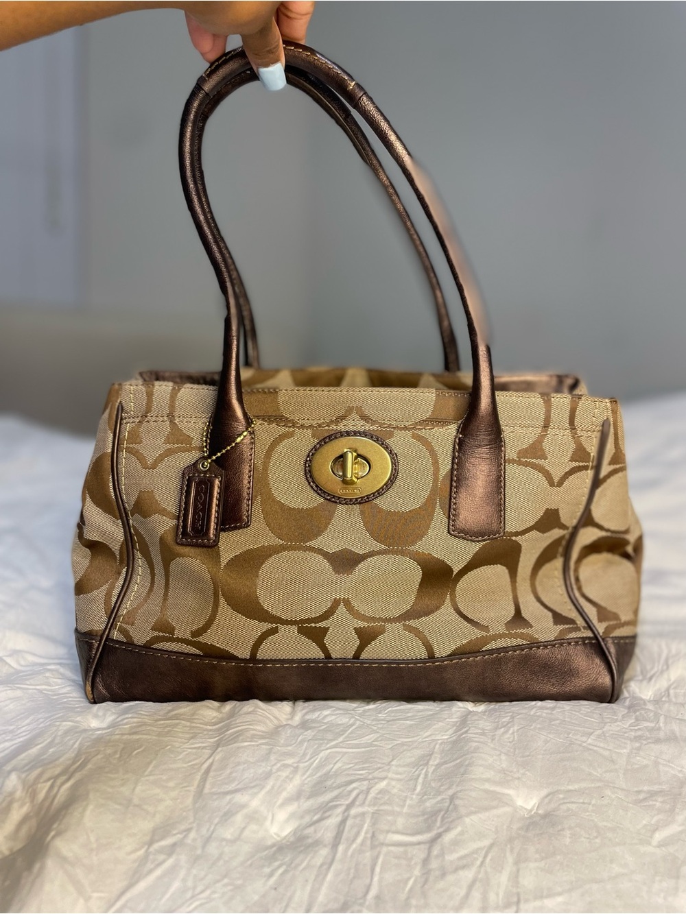 Vintage Coach Hamptons Madeline Signature Satchel